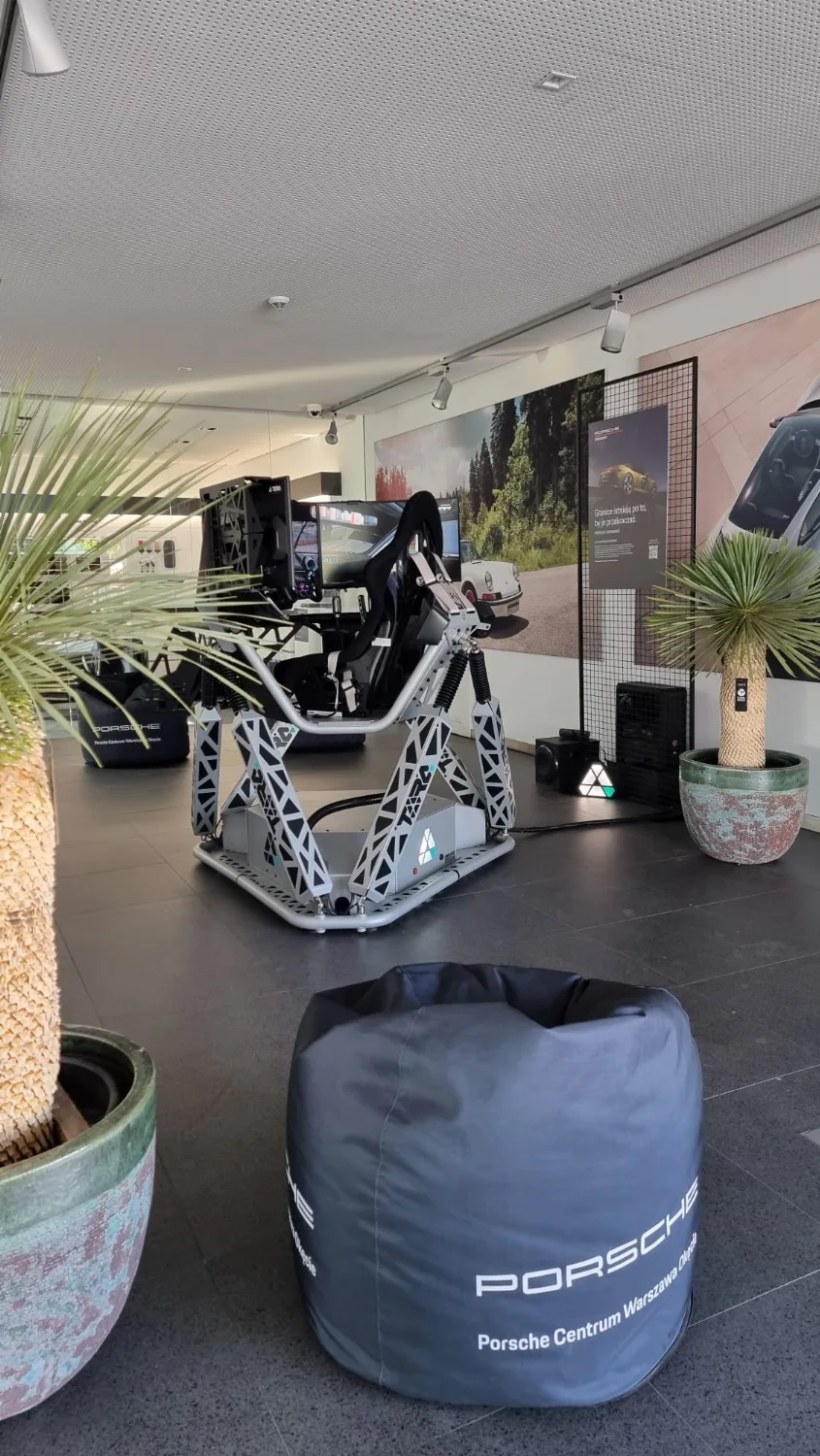 TORQ EVO 2 6DOF motion simulator at a Porsche event